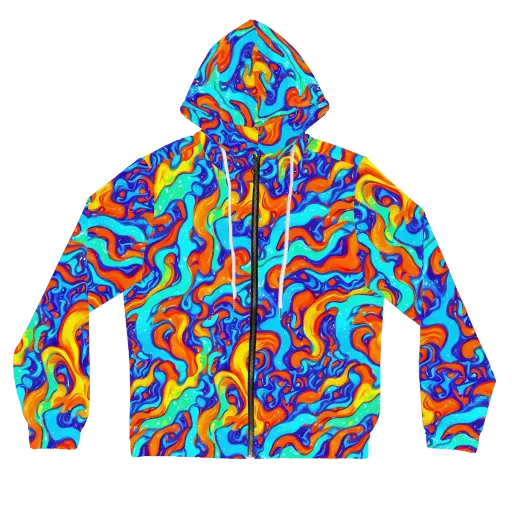Painted Pulse on a Women's Full-Zip Hoodie