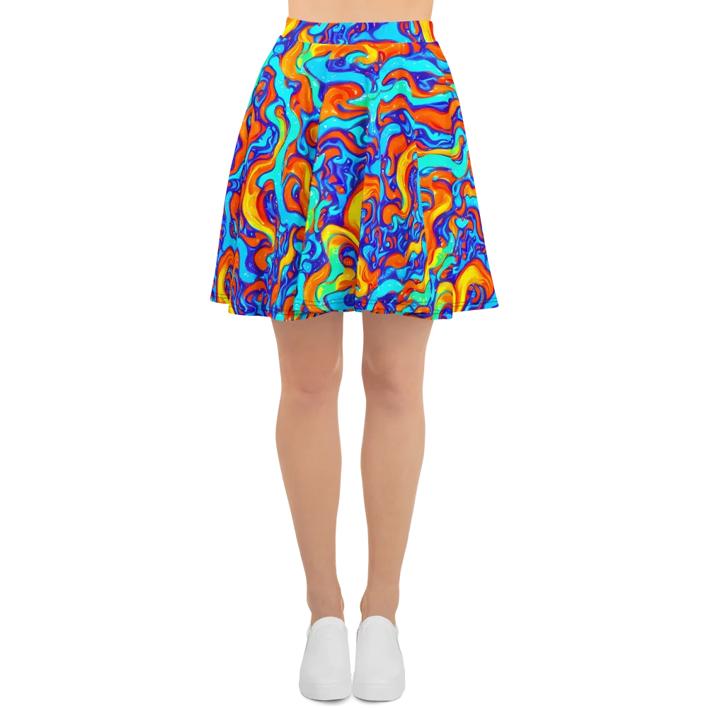 Painted Pulse on Skater Skirt — Front