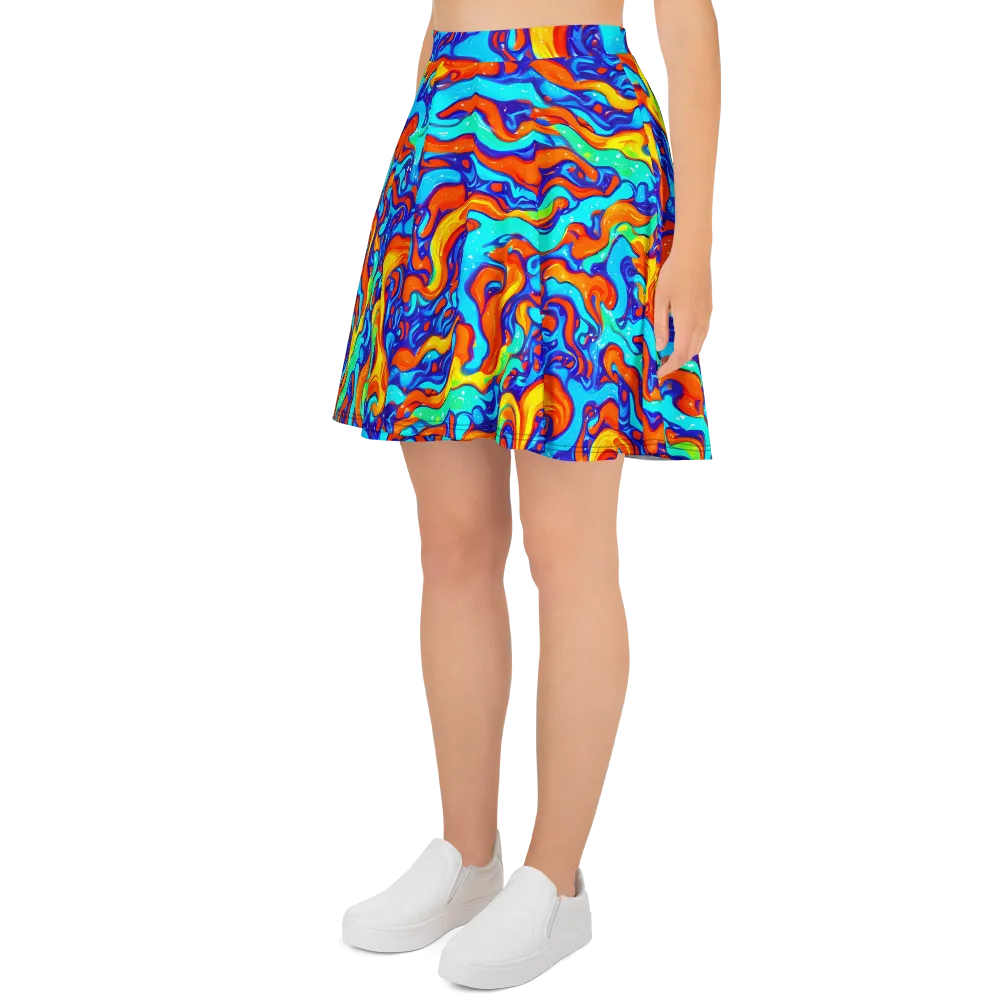 Painted Pulse on Skater Skirt — Left