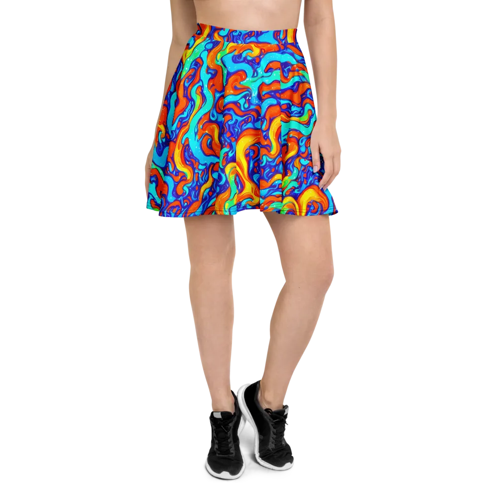 Painted Pulse on Skater Skirt — Front