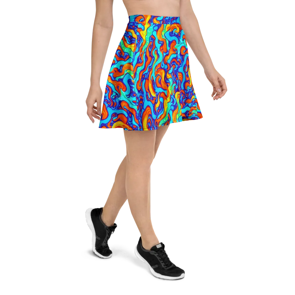 Painted Pulse on Skater Skirt — Right