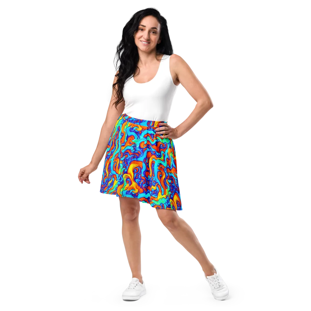 Painted Pulse on Skater Skirt — Front