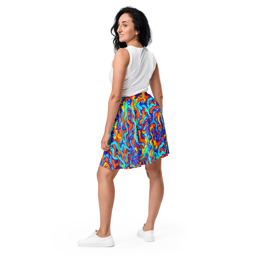 Painted Pulse on Skater Skirt — Back