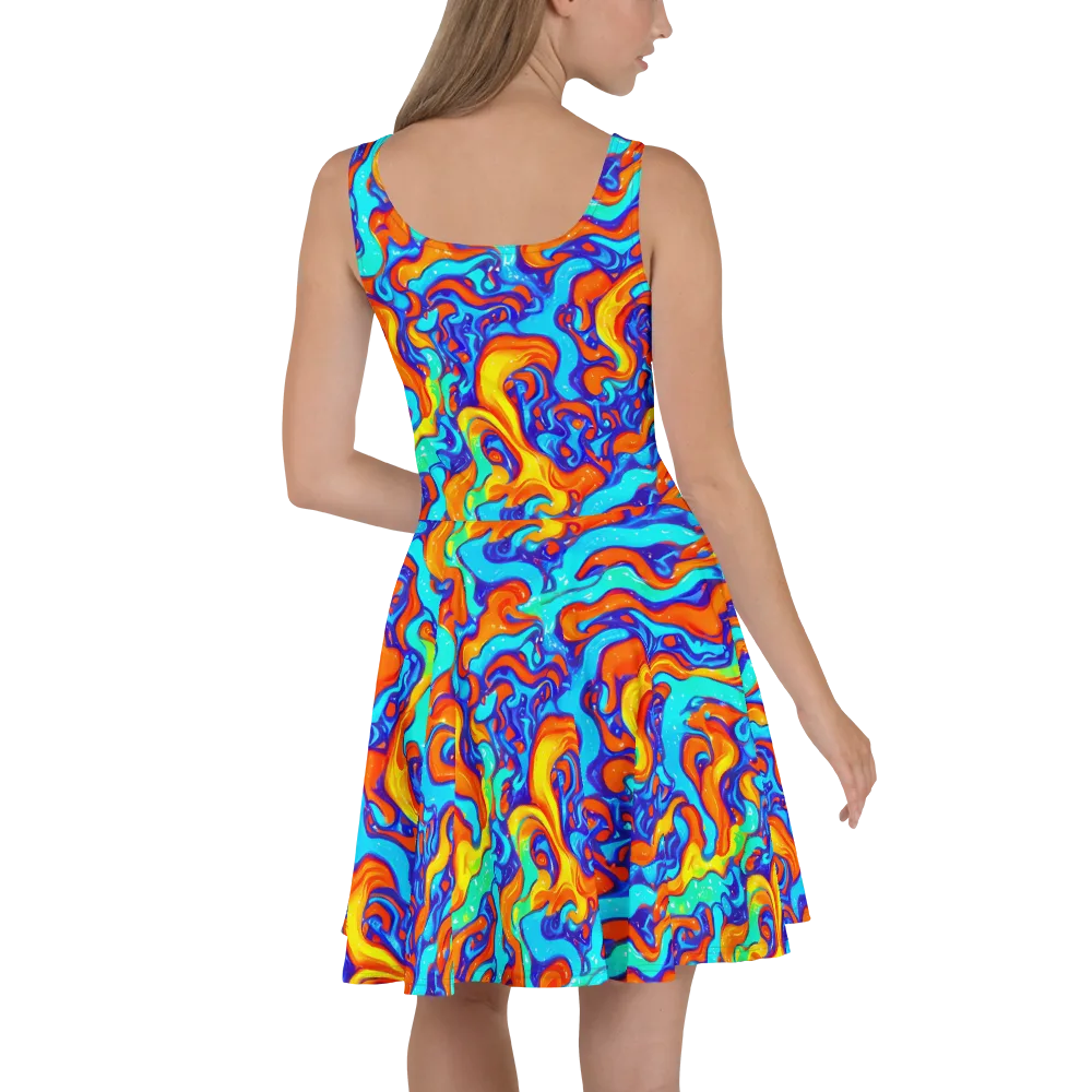 Painted Pulse on Skater Dress — Back