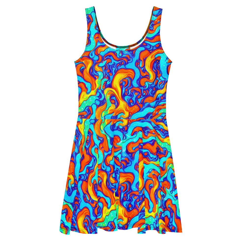Painted Pulse on Skater Dress — Front