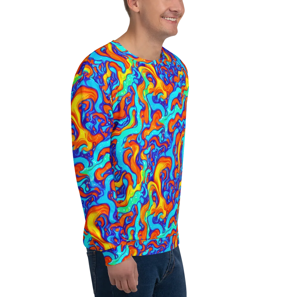 Painted Pulse on Sweatshirt — Right Front
