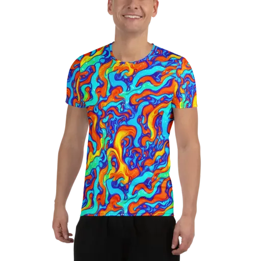 Painted Pulse on a Men's Athletic T-Shirt