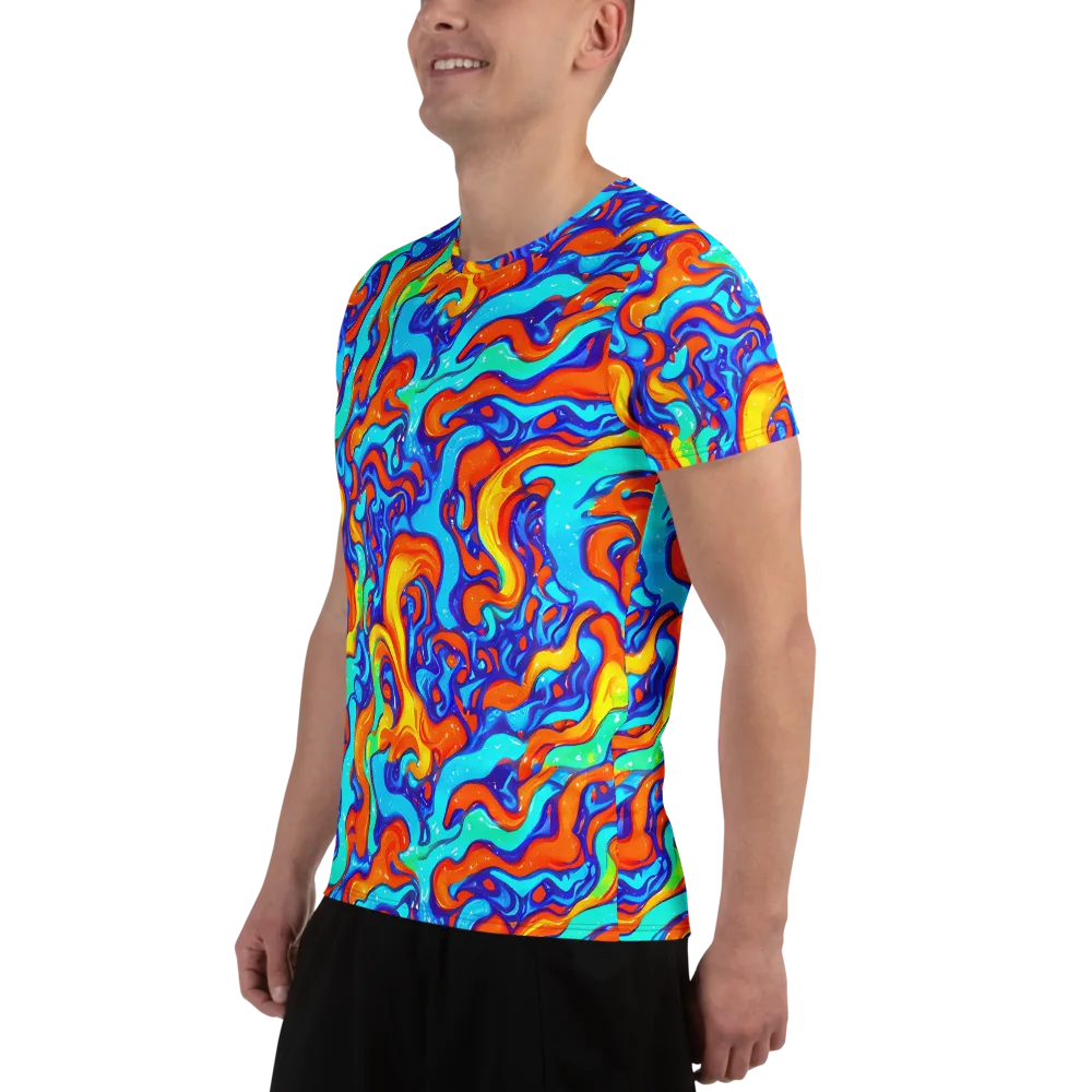 Painted Pulse on Men's Athletic T-Shirt — Left
