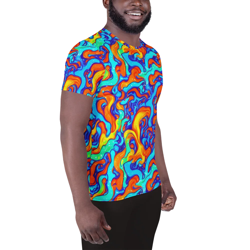 Painted Pulse on Men's Athletic T-Shirt — Right