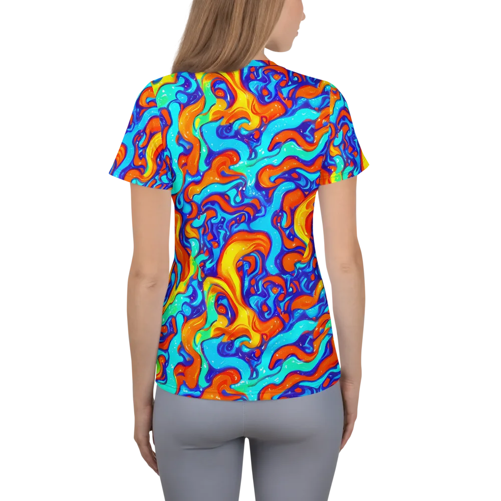 Painted Pulse on Women's Athletic T-Shirt — Back