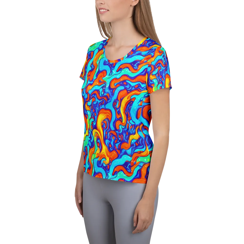 Painted Pulse on Women's Athletic T-Shirt — Left