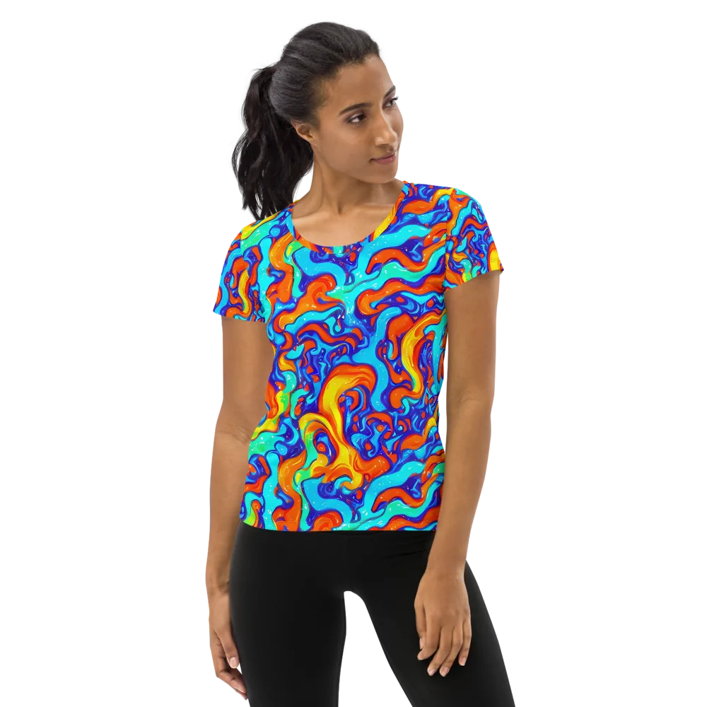 Painted Pulse on Women's Athletic T-Shirt — Front