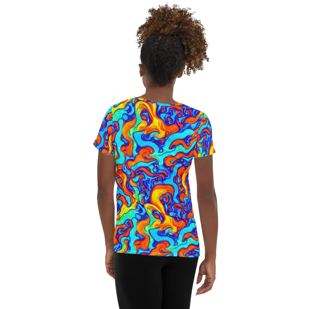 Painted Pulse on Women's Athletic T-Shirt — Back