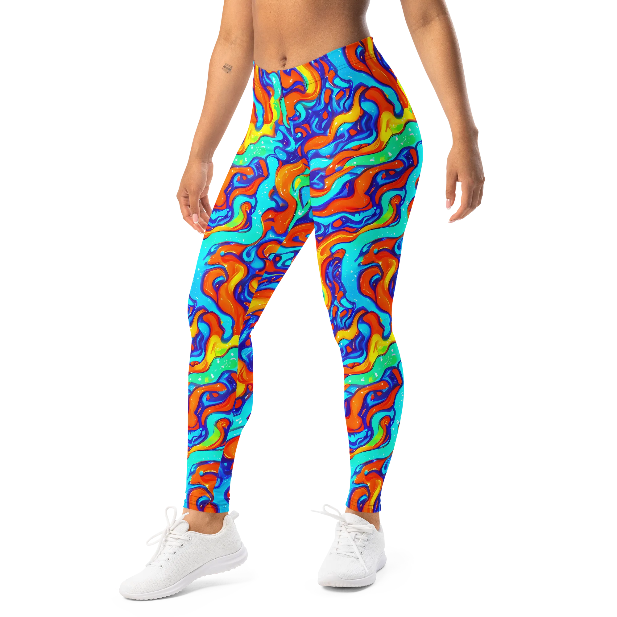Painted Pulse on Leggings — Left Front