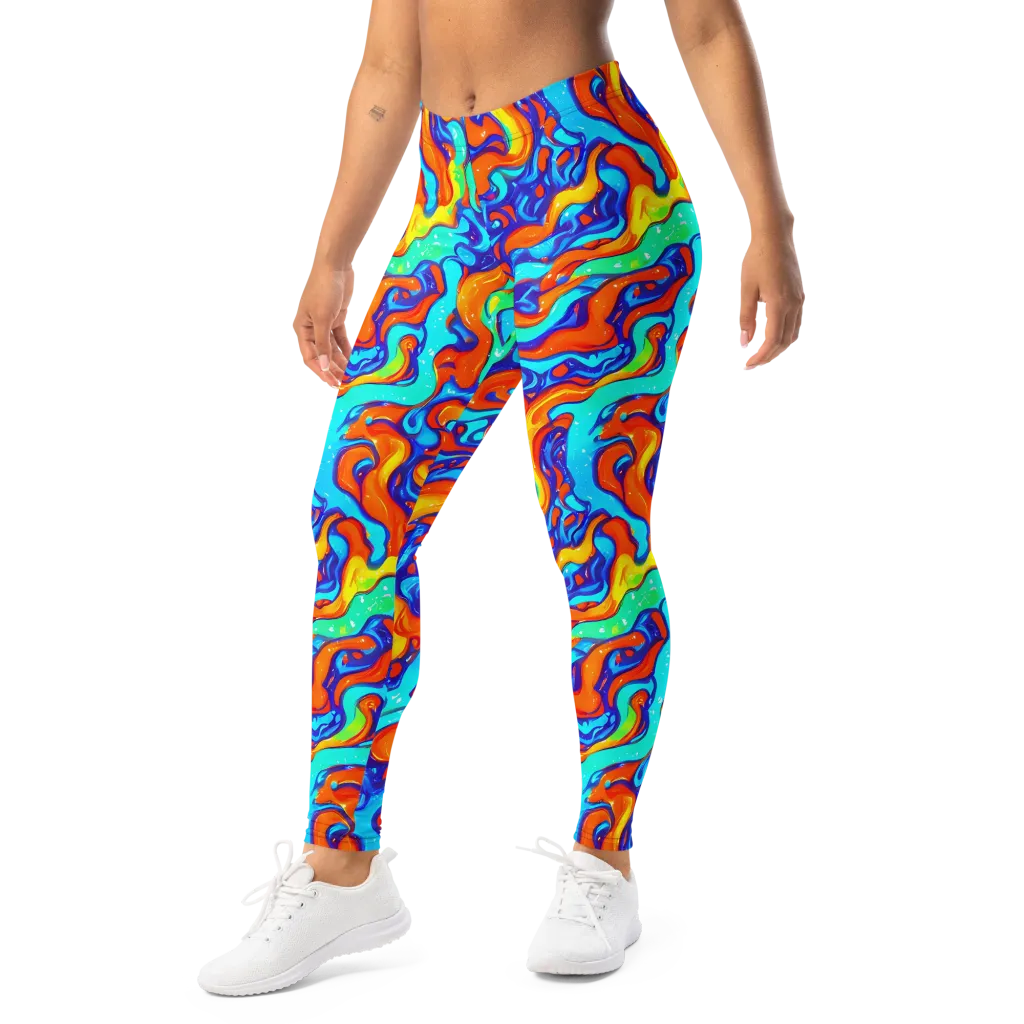 Painted Pulse on Leggings — Left Front