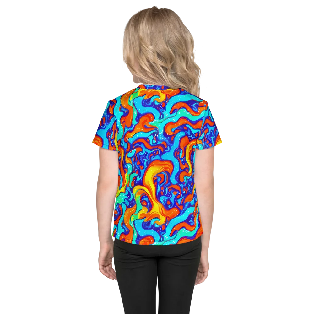 Painted Pulse on Kids Crew Neck T-Shirt — Back