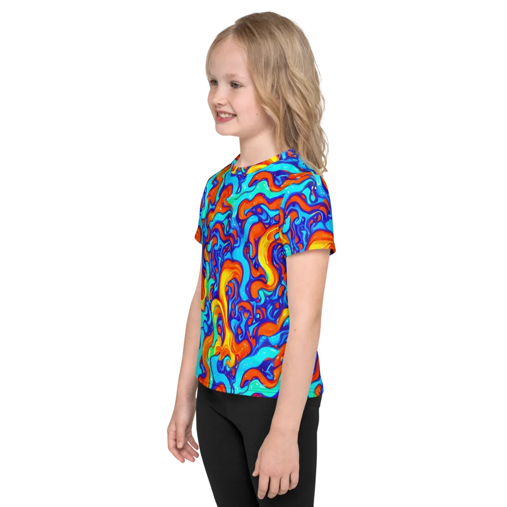 Painted Pulse on Kids Crew Neck T-Shirt — Left