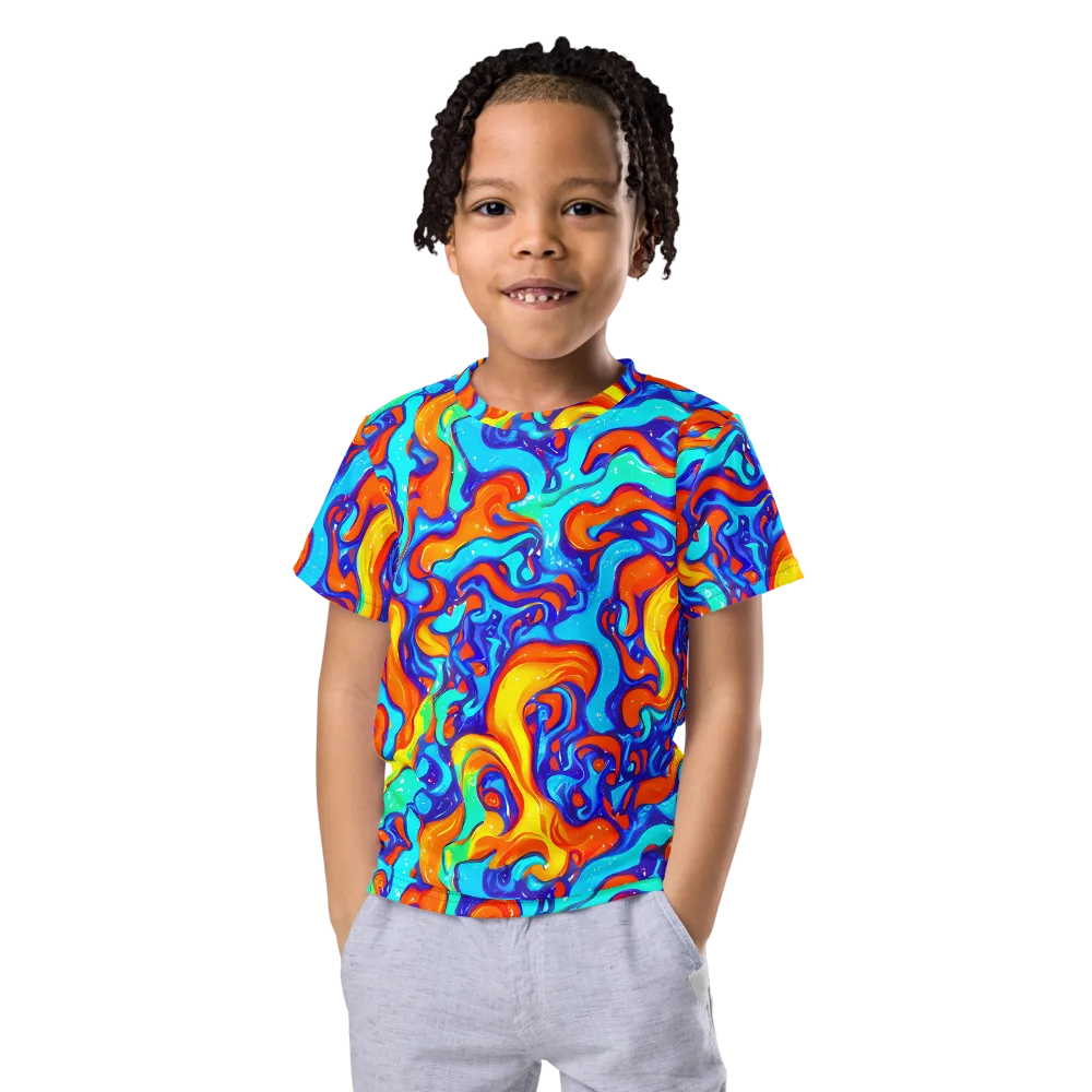 Painted Pulse on Kids Crew Neck T-Shirt — Front