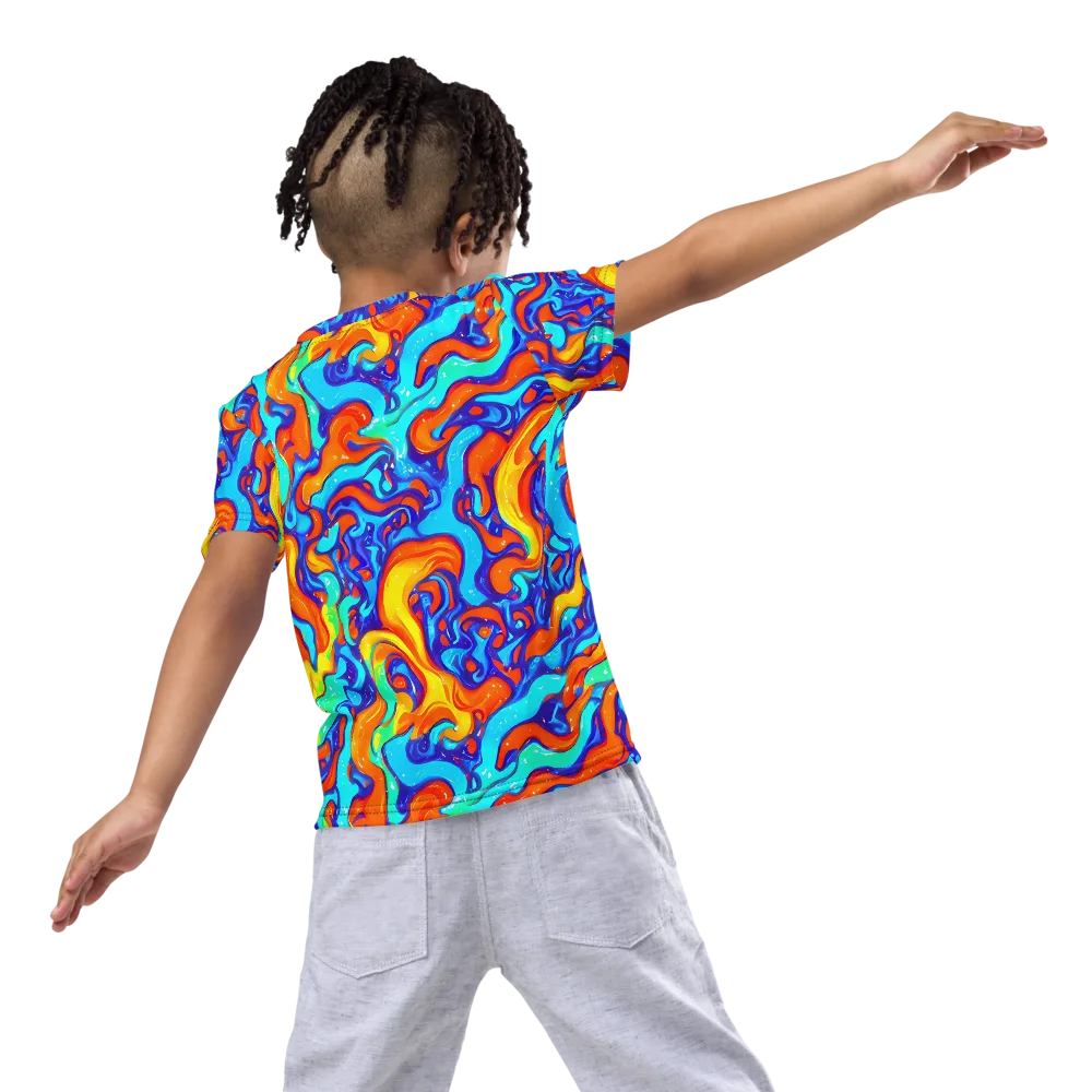 Painted Pulse on Kids Crew Neck T-Shirt — Back