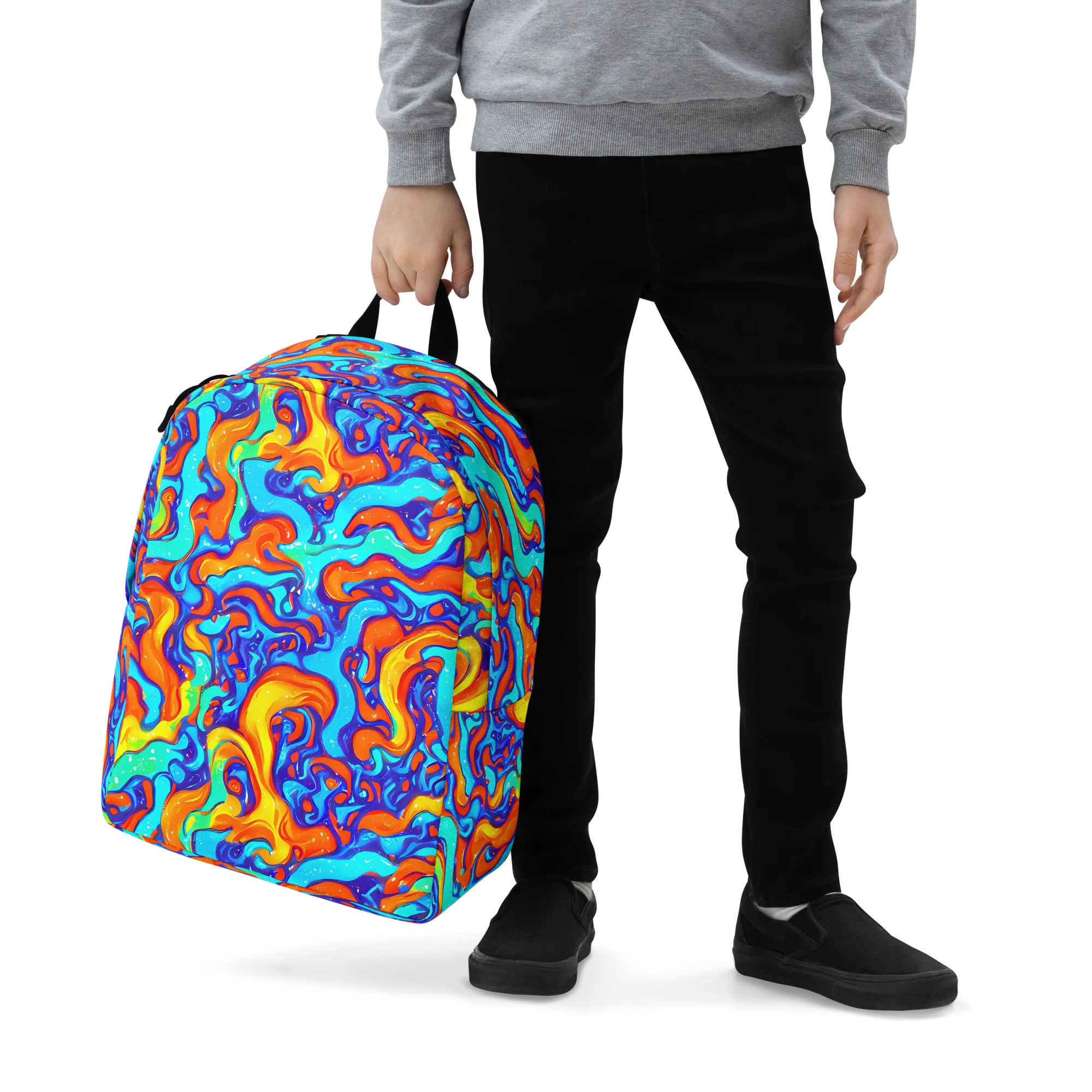 Painted Pulse on Minimalist Backpack — Zoomed-in