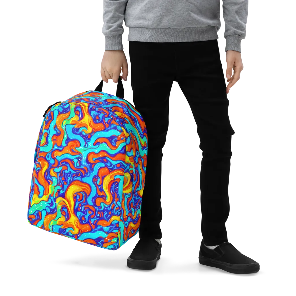 Painted Pulse on Minimalist Backpack — Zoomed-in