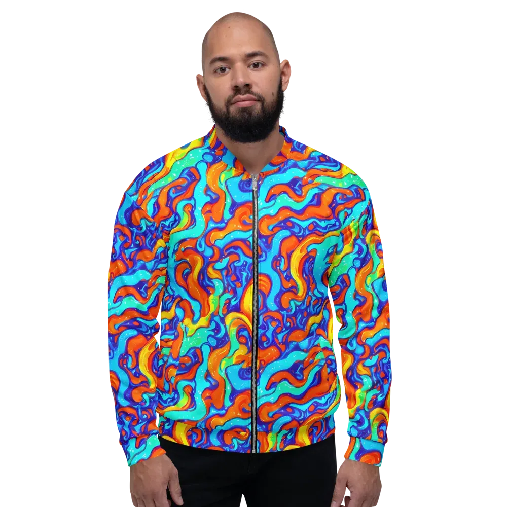 Painted Pulse on Bomber Jacket — Front