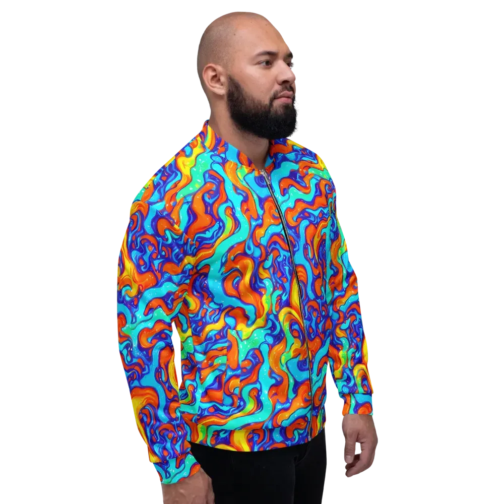 Painted Pulse on Bomber Jacket — Right