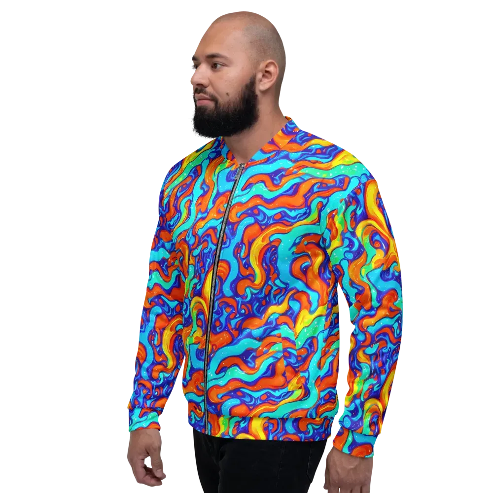 Painted Pulse on Bomber Jacket — Left