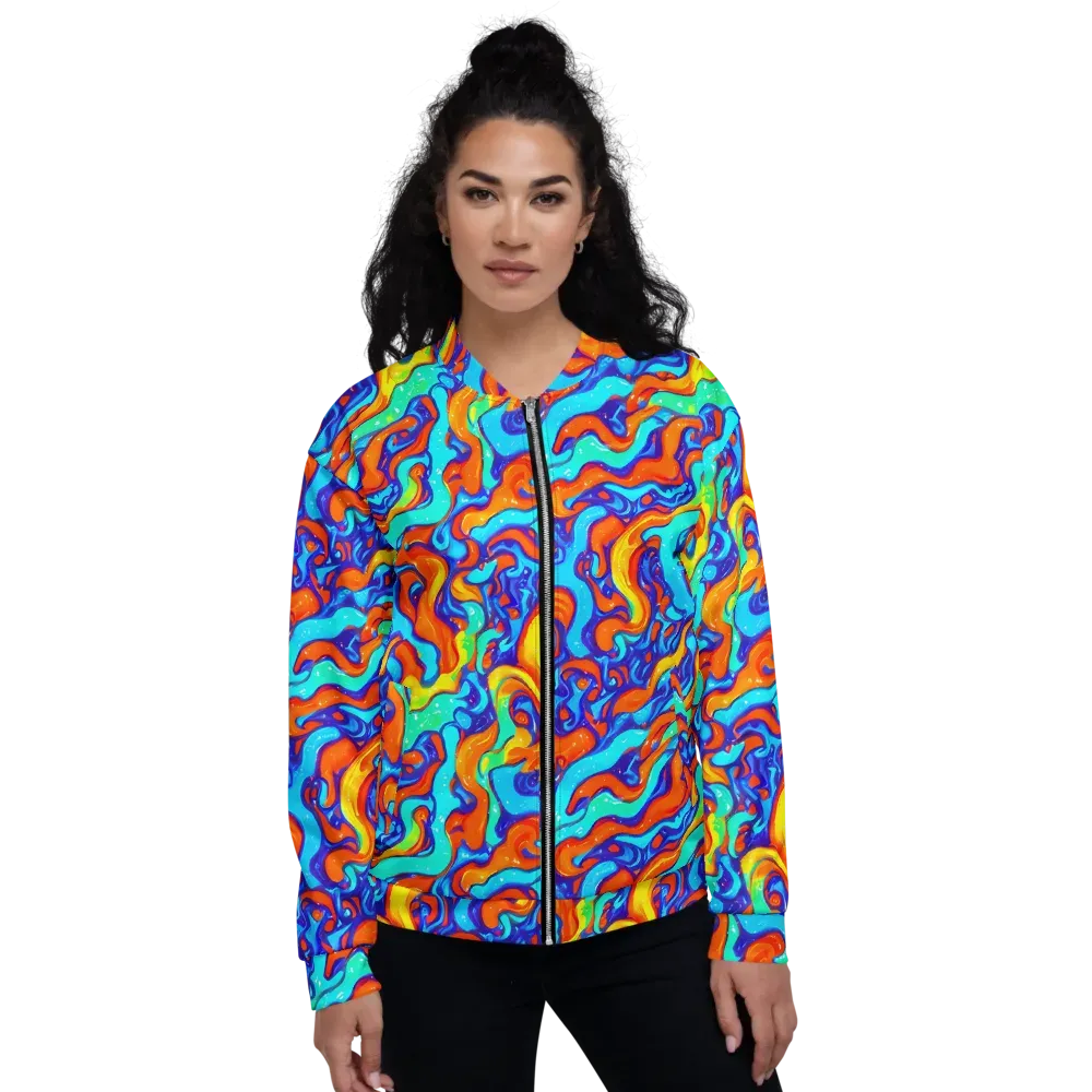 Painted Pulse on Bomber Jacket — Front