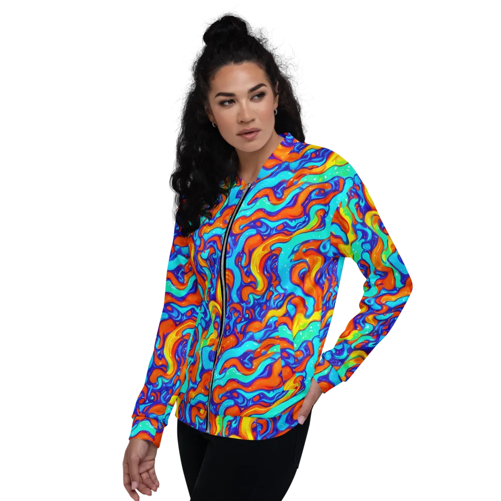 Painted Pulse on Bomber Jacket — Left