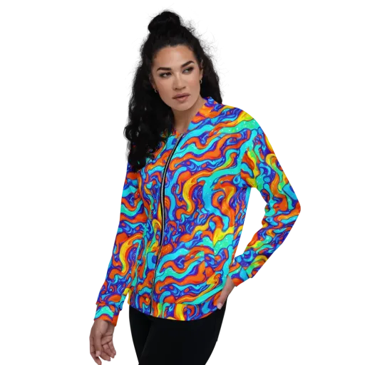 Painted Pulse on a Bomber Jacket