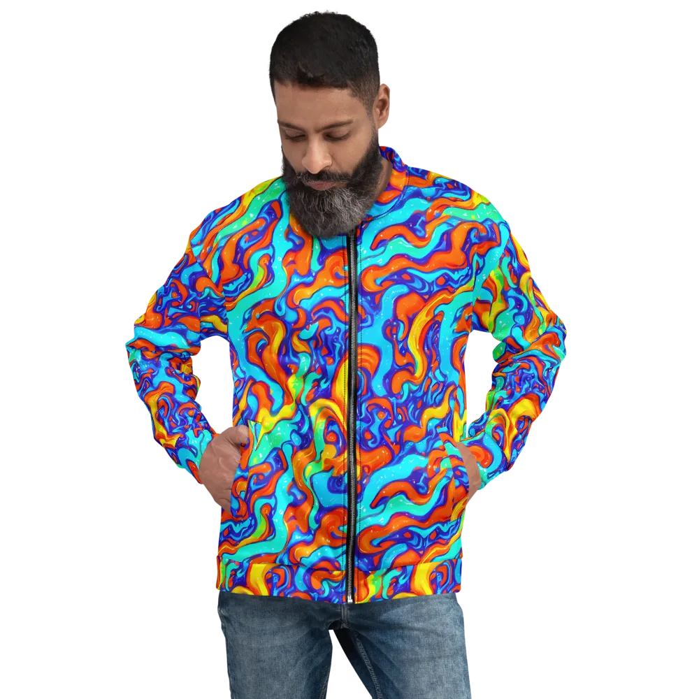Painted Pulse on Bomber Jacket — Front