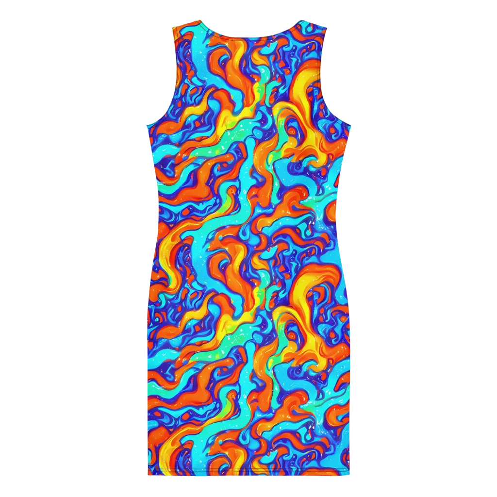 Painted Pulse on Bodycon Dress — Back