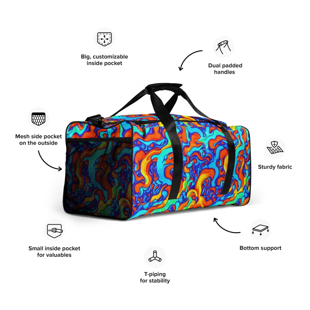 Painted Pulse on Duffle Bag — Right Front