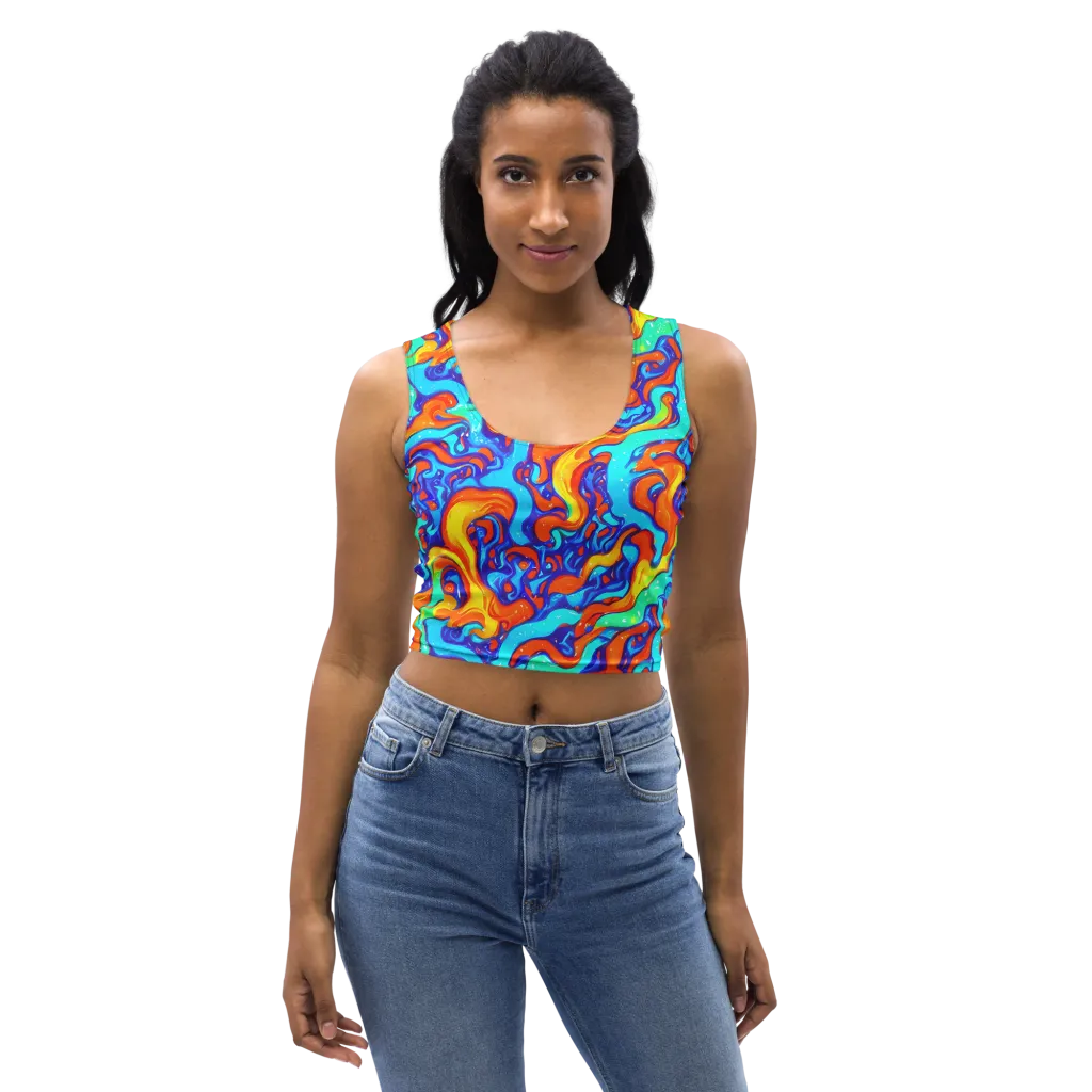 Painted Pulse on Crop Top — Front