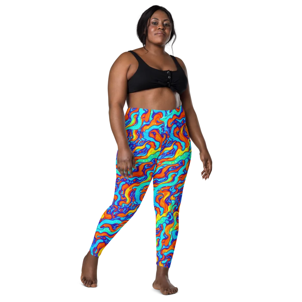 Painted Pulse on Leggings with Pockets — Front