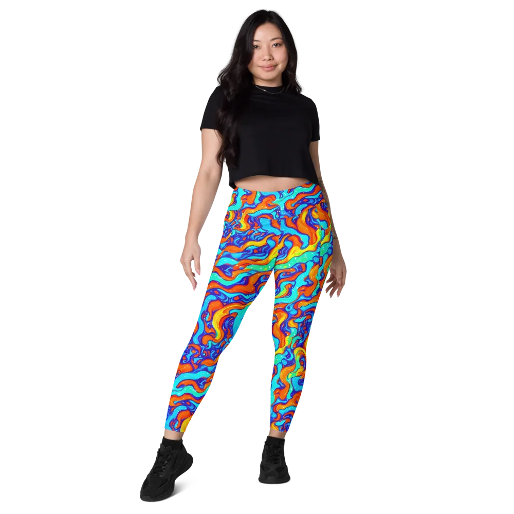 Painted Pulse on Leggings with Pockets — Front