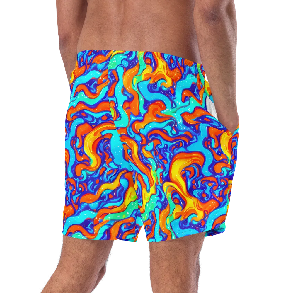 Painted Pulse on Swim Trunks — Right Back