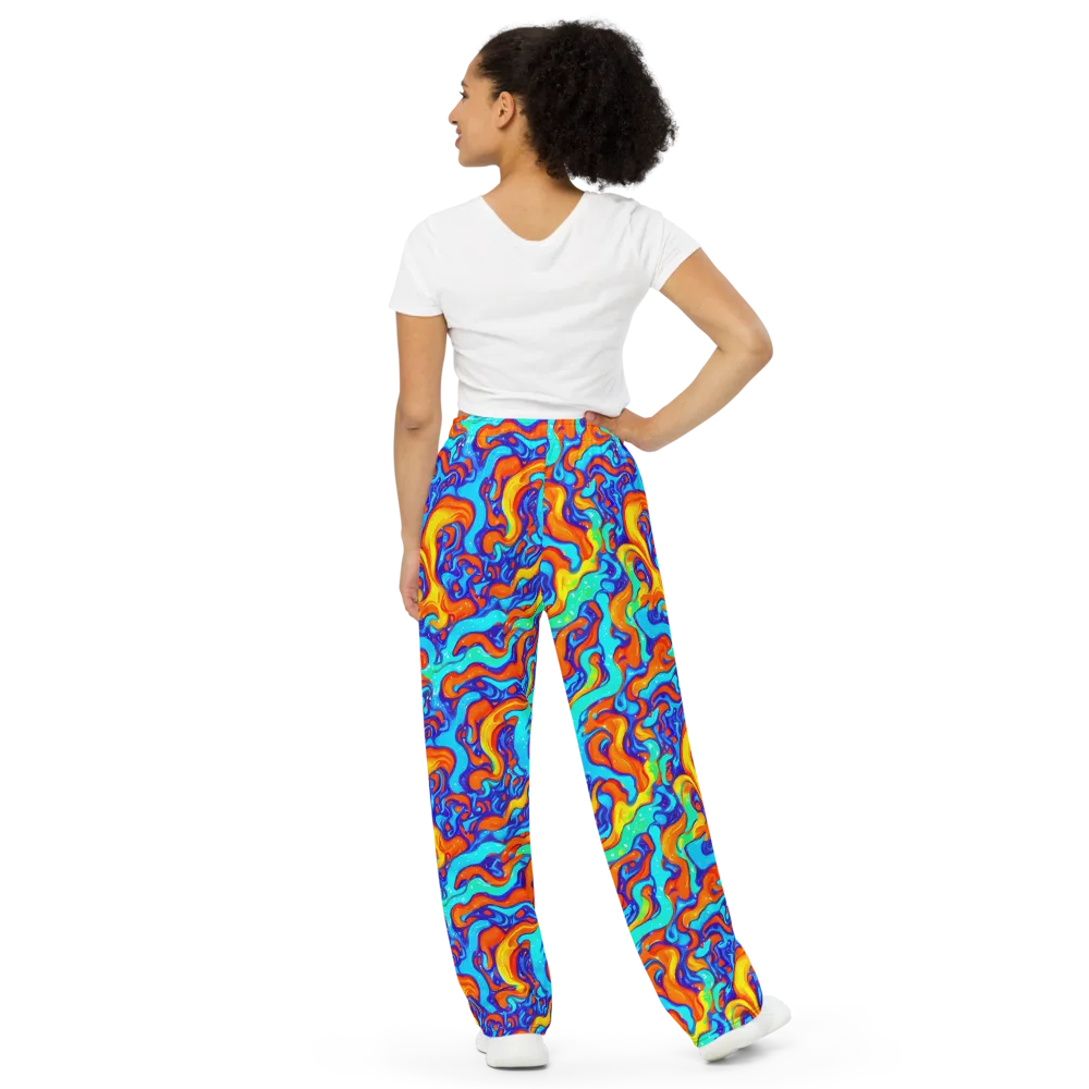 Painted Pulse on Wide-Leg Pants — Back