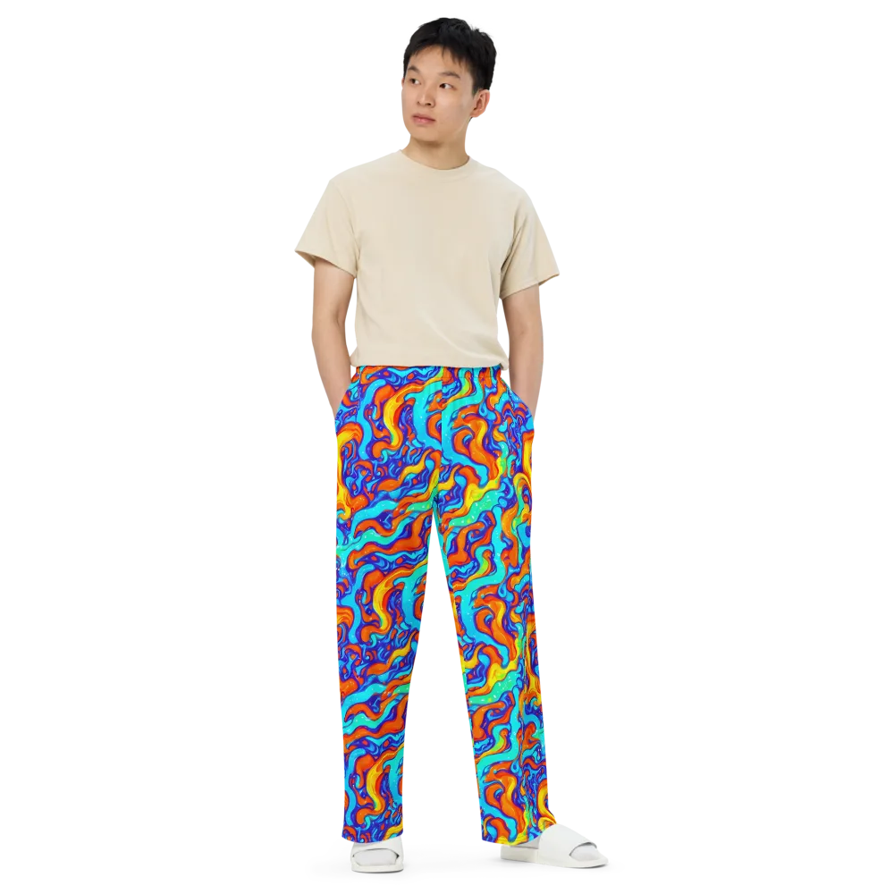 Painted Pulse on Wide-Leg Pants — Front