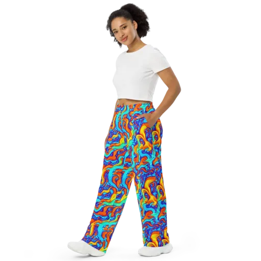 Painted Pulse on a Wide-Leg Pants
