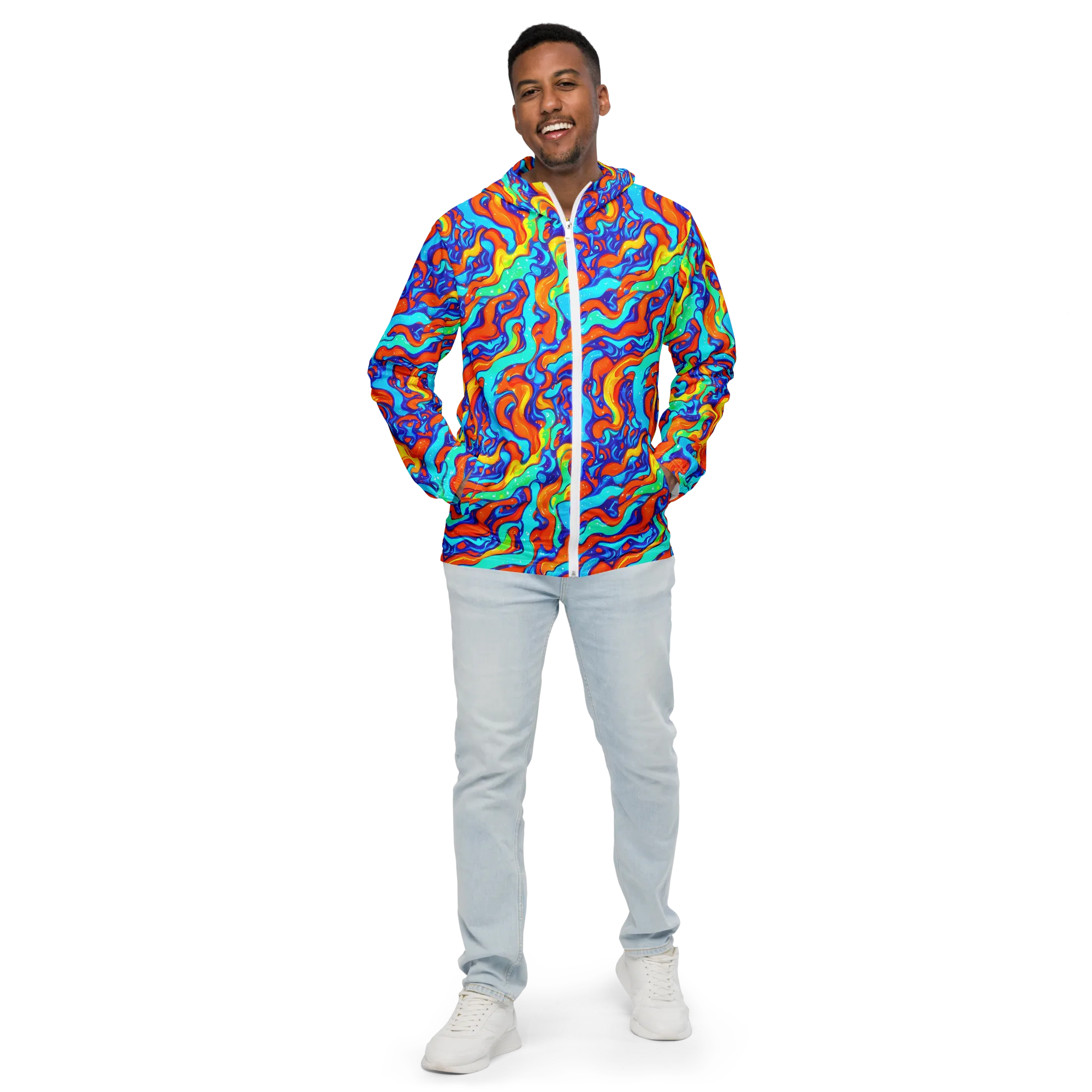 Painted Pulse on Men's Windbreaker — Front