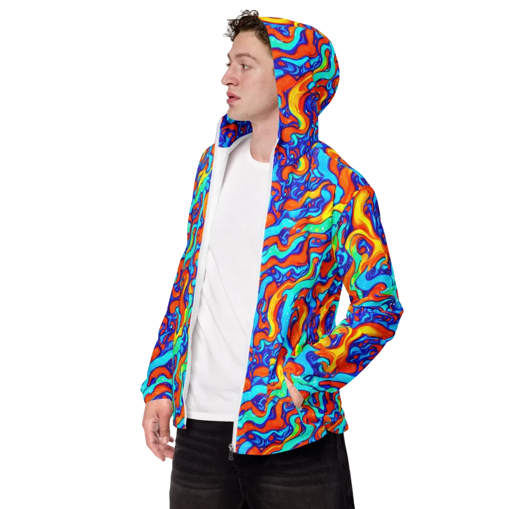 Painted Pulse on Men's Windbreaker — Left Front