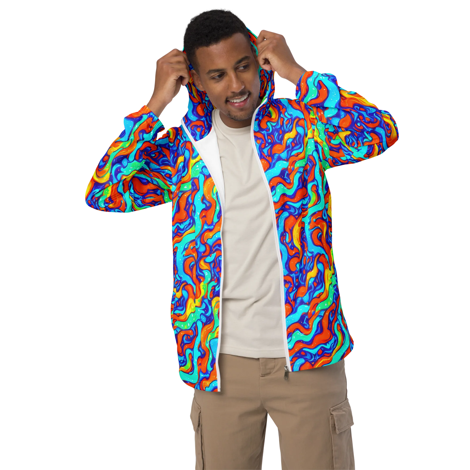 Painted Pulse on Men's Windbreaker — Front