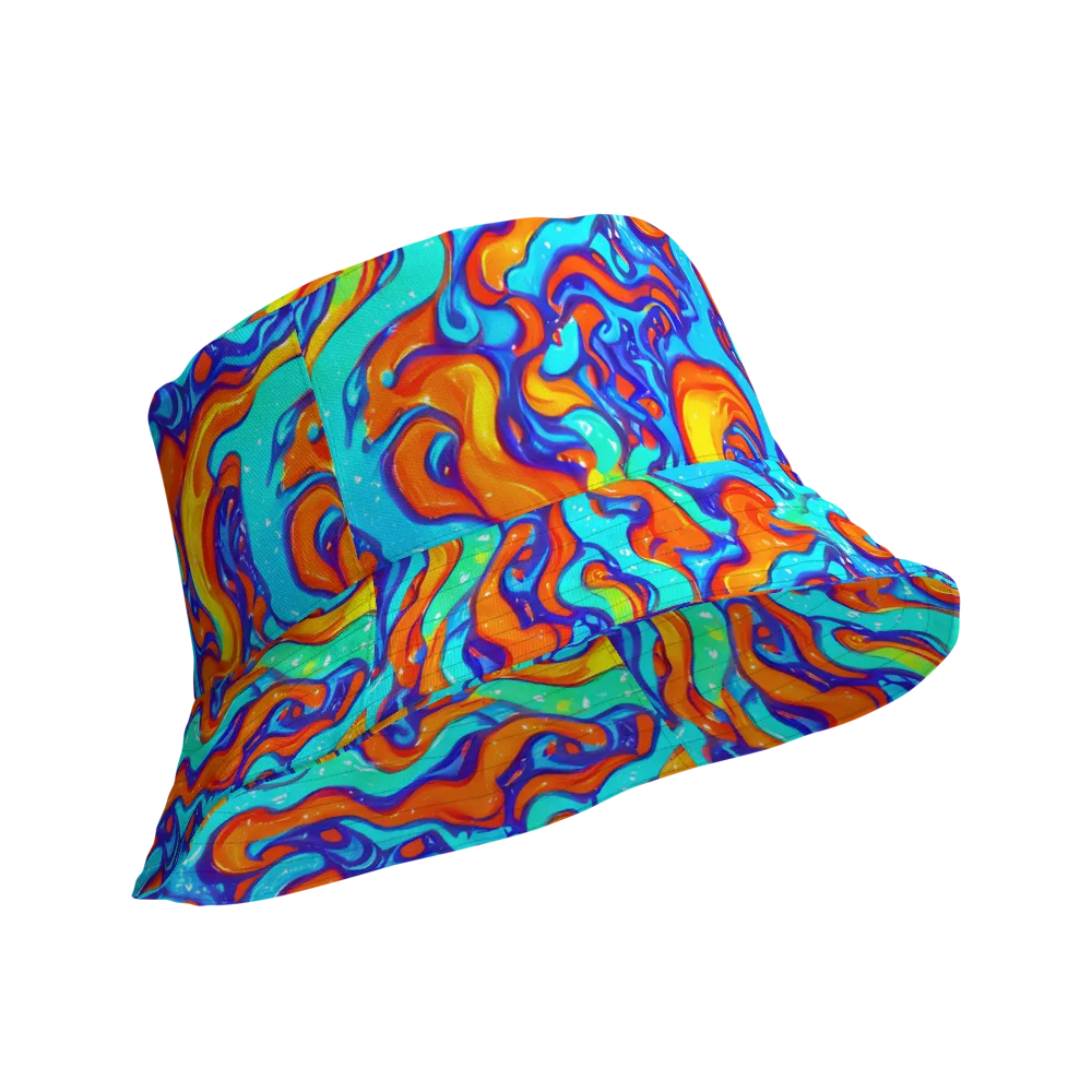 Painted Pulse on Reversible Bucket Hat — Product details Outside