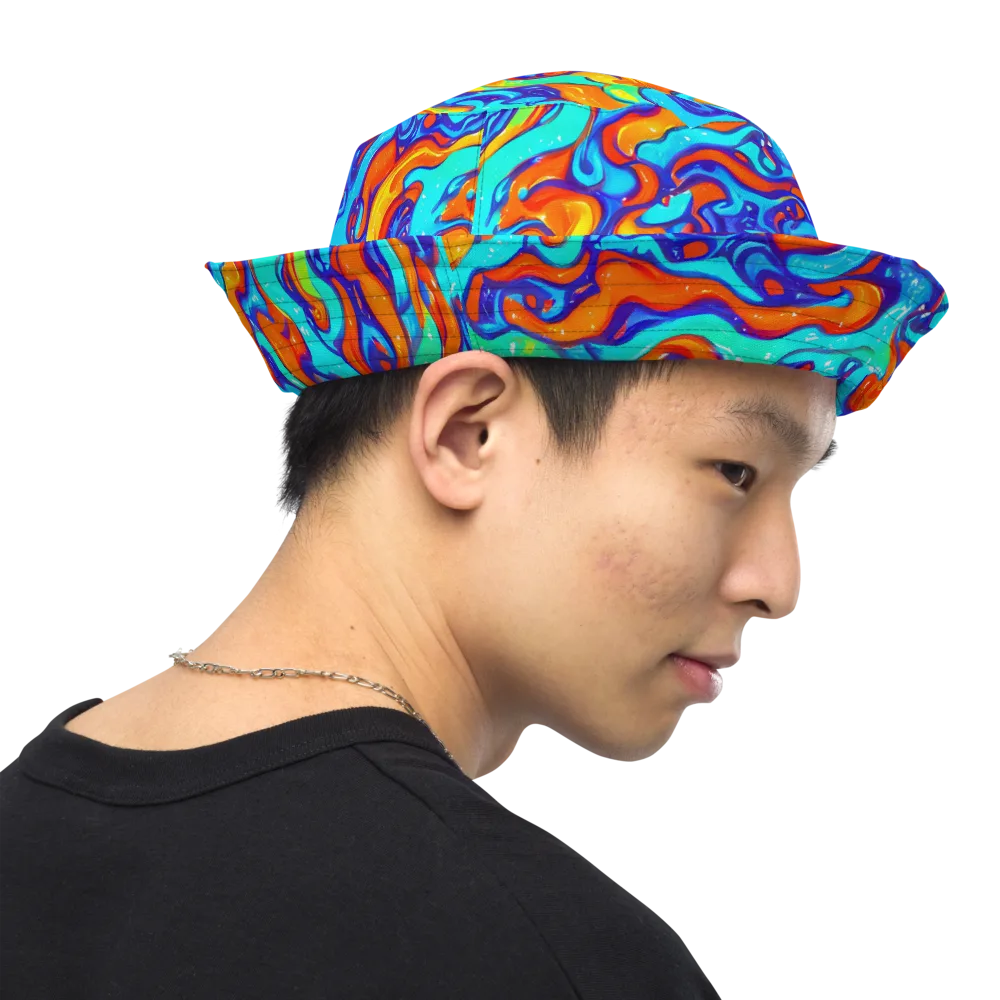 Painted Pulse on Reversible Bucket Hat — Right Outside