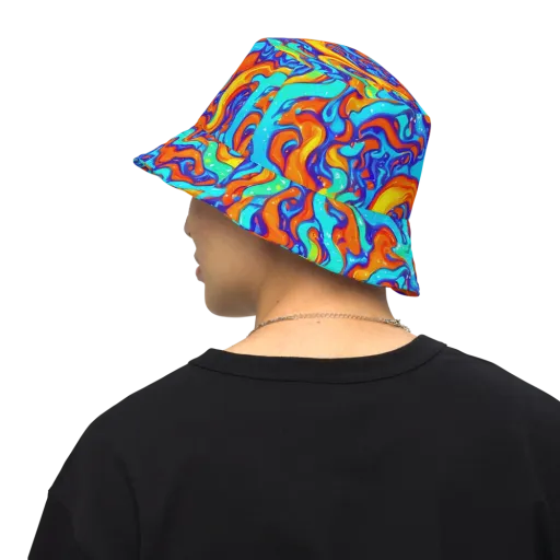 Painted Pulse on a Reversible Bucket Hat
