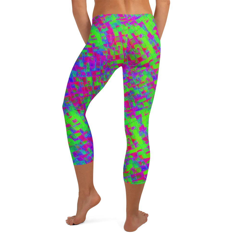 Neon Tapestry on Capri Leggings — Back