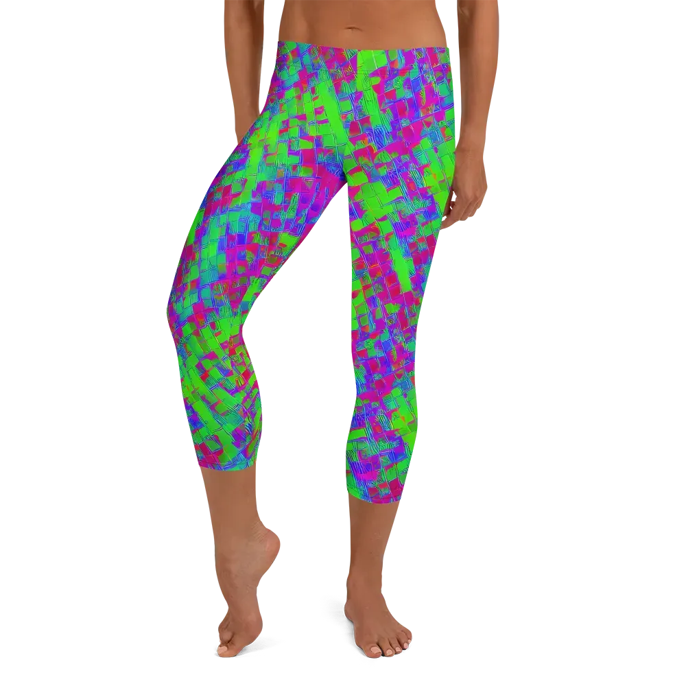 Neon Tapestry on Capri Leggings — Front