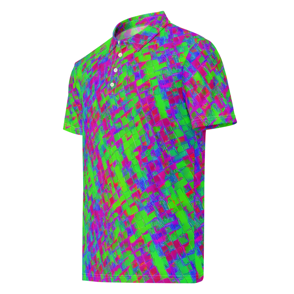 Neon Tapestry on Men's Slim Fit Polo Shirt — Left Front